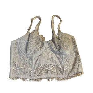 Victoria’s Secret Dream Angels Push Up Sparkle Lace Corset Bra 34B Purple